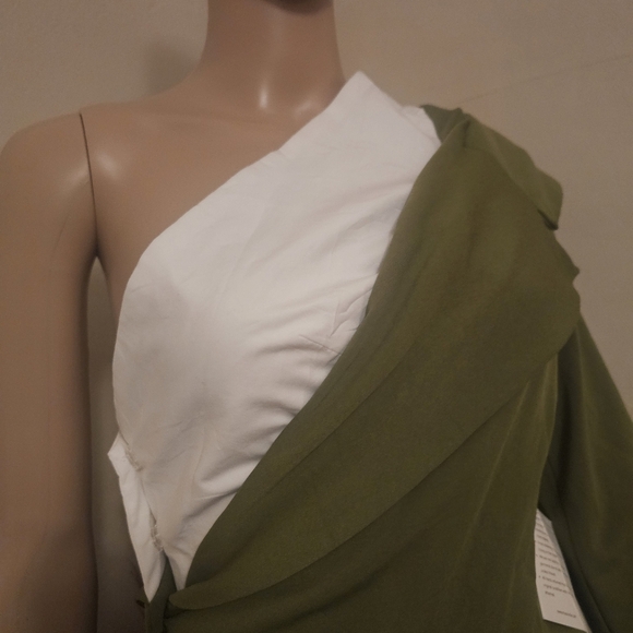 Miss Circle Zola Olive One Sleeve Blazer Dress - Picture 9 of 11